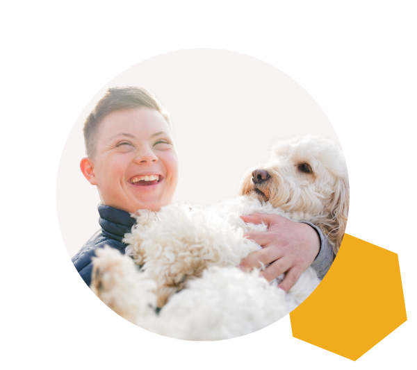 Boy with dog trans