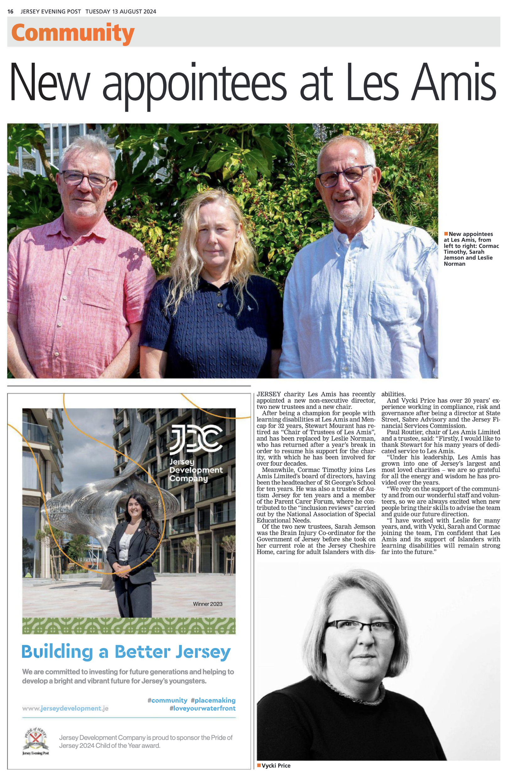 New Appointees at Les Amis JEP 13 Aug 24